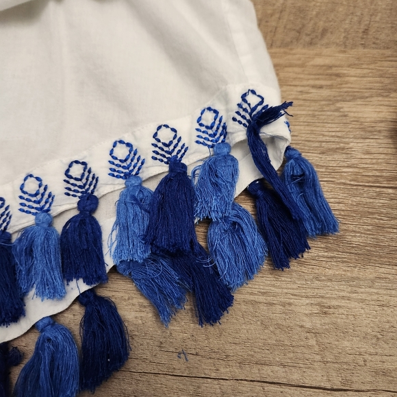 ⚪️ KAS Designs Embroidered Blouse with Tassels Size M - Picture 5 of 16